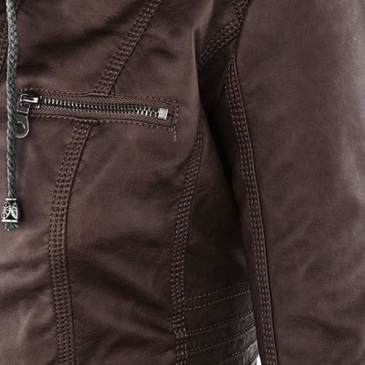 MP | Veste en cuir à la mode avec capuche