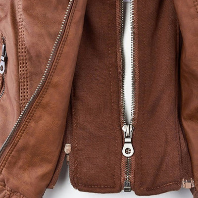 MP | Veste en cuir à la mode avec capuche