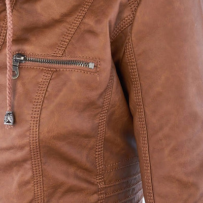 MP | Veste en cuir à la mode avec capuche