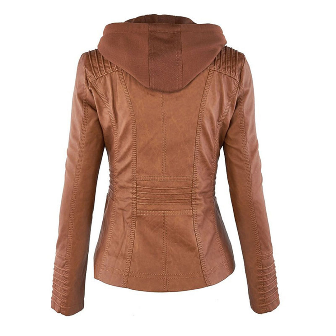 MP | Veste en cuir à la mode avec capuche