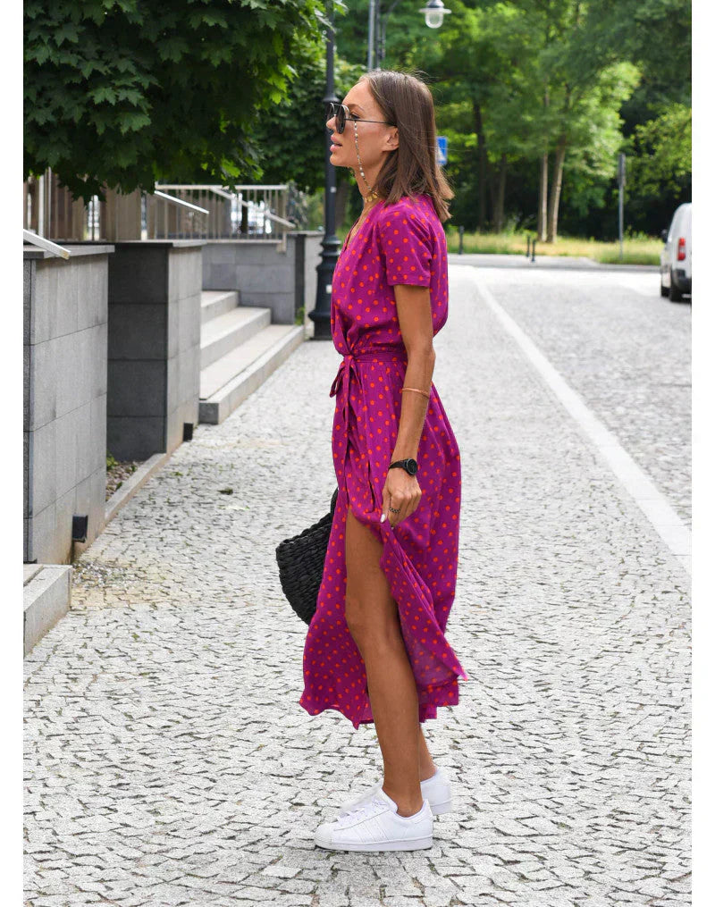 SUZANNE - ROBE ÉLÉGANTE À COL EN V
