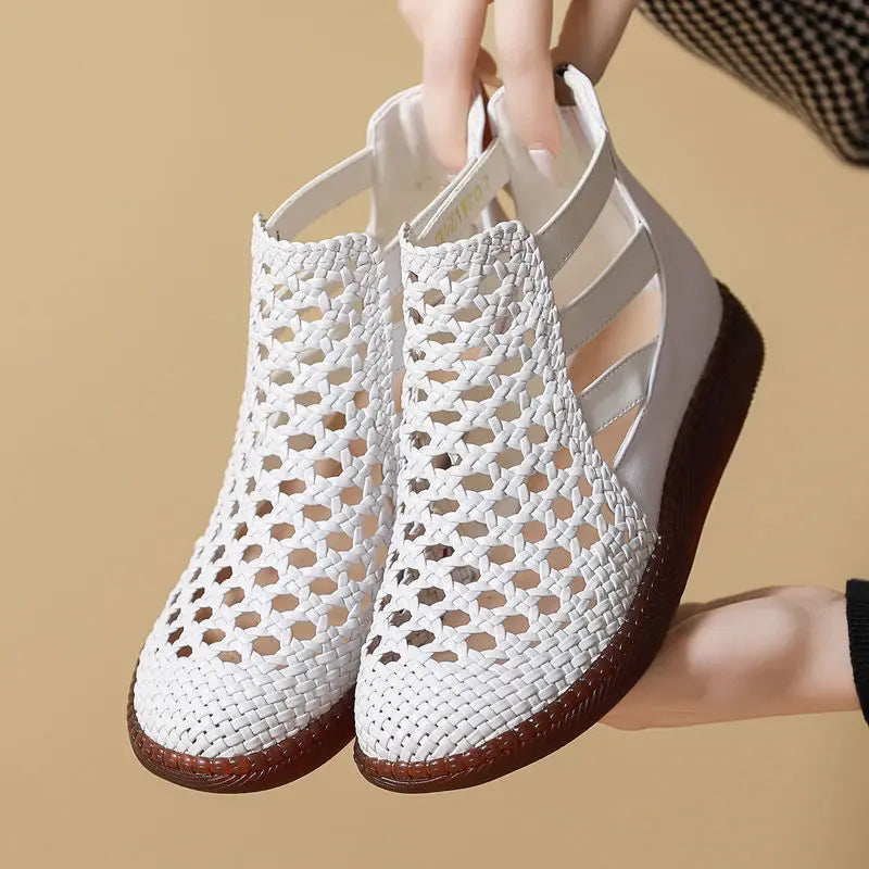 Cléopâtre Bottes sandales - Confortable et élégant (Cuir véritable)
