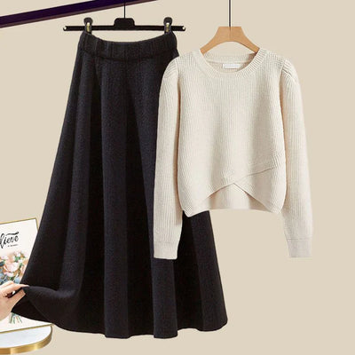 Gráinne | Ensemble chic de pull et de jupe en tricot