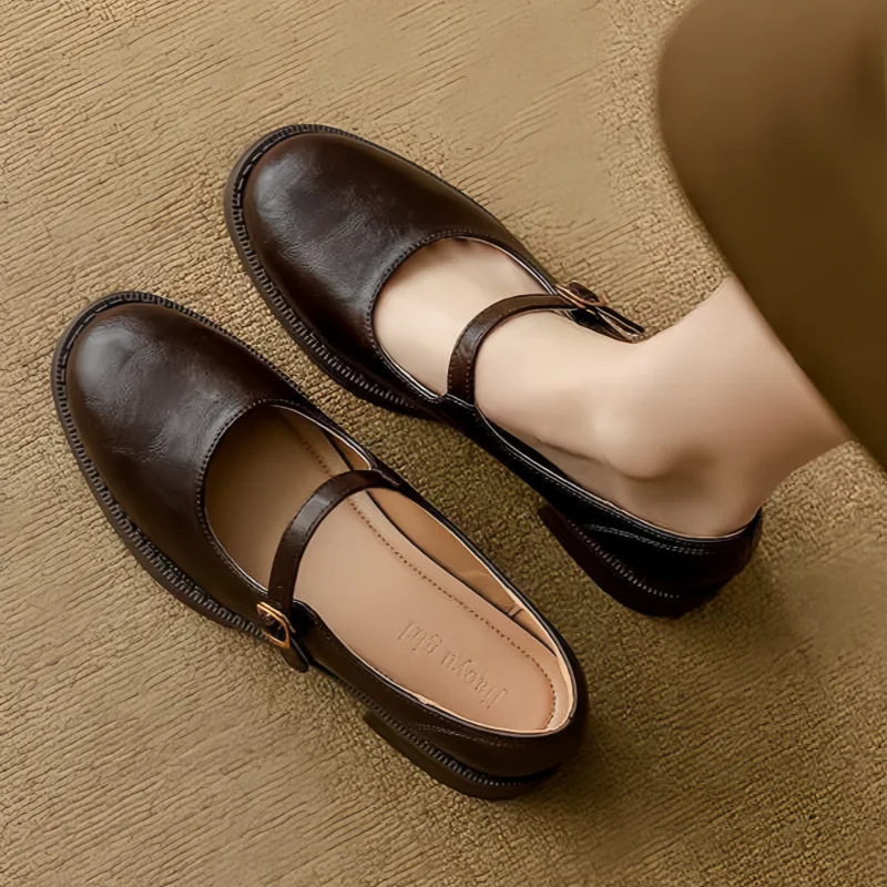 Mary Janes Classiques Confort en Cuir