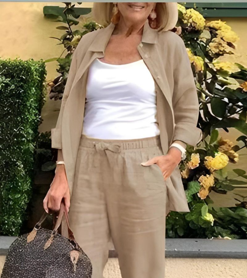 MARTINA | Ensemble chemise et pantalon en lin-coton