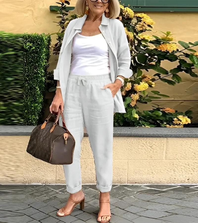 MARTINA | Ensemble chemise et pantalon en lin-coton