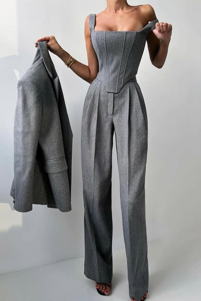 Dolce™ - Ensemble de trois pièces avec blazer à double boutonnage