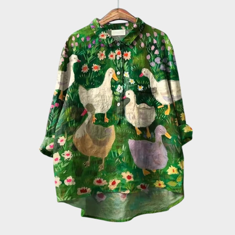 LUCIANA | Blouse Oversize avec Chats Stylisés et Confort Unique pour Chaque Jour