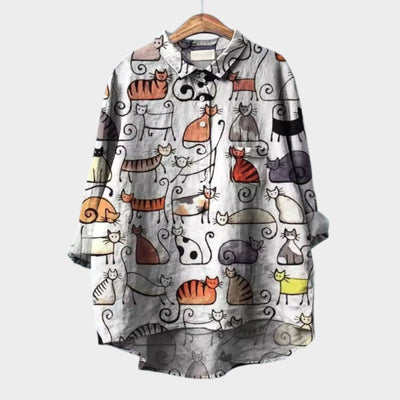 LUCIANA | Blouse Oversize avec Chats Stylisés et Confort Unique pour Chaque Jour