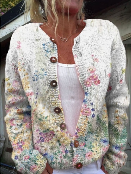 Gilet avec motif répétitif de roses françaises en aquarelle