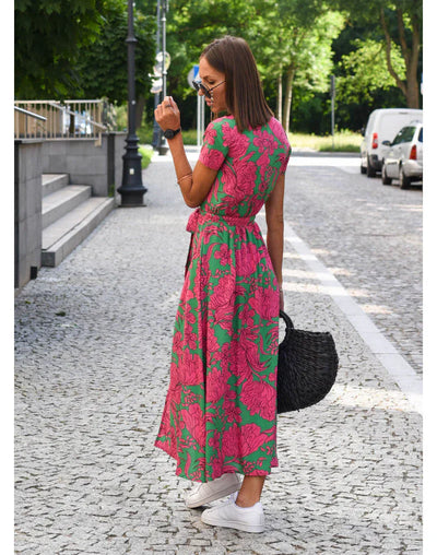 SUZANNE - ROBE ÉLÉGANTE À COL EN V