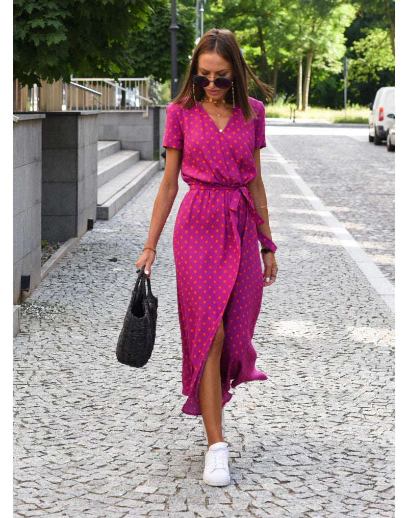 SUZANNE - ROBE ÉLÉGANTE À COL EN V
