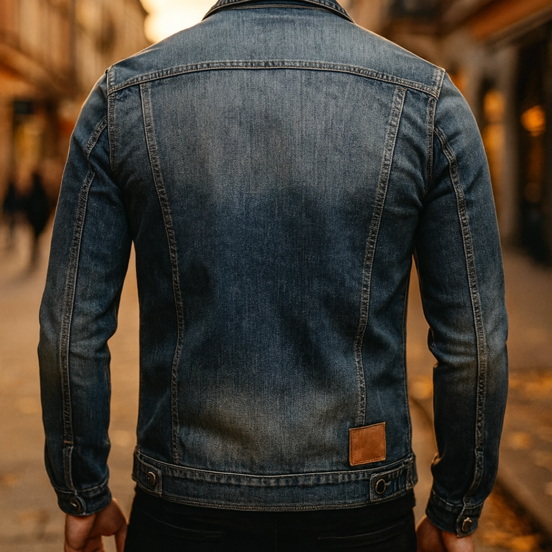 Radeko - Veste en jean pour homme Slim Fit