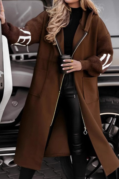 PEGGY - Veste pour femmes avec manches en tricot et capuche