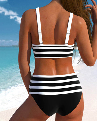 MP Bikinis taille haute à rayures