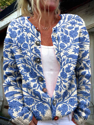 Cardigan à imprimé floral magnifique avec boutons