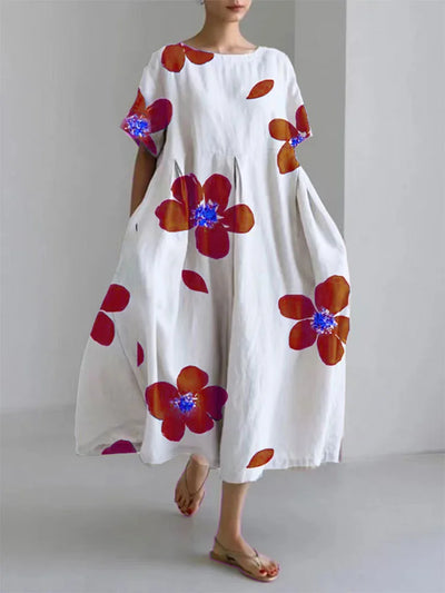 MP™ CATERINA | Robe d'Été Longue avec Fleurs Vives et Confort Doux pour Journées Ensoleillées