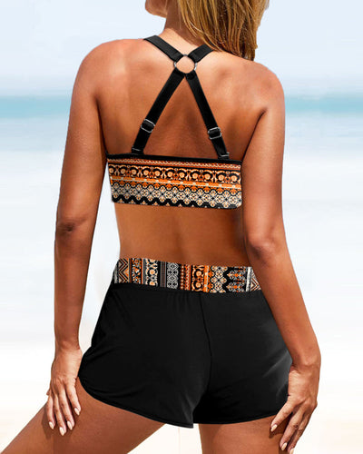 MP Bikinis taille haute à imprimé géométrique