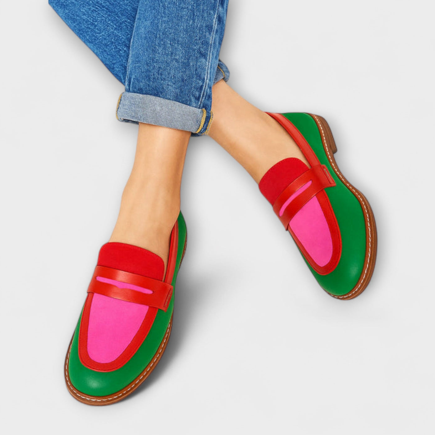 Nyla – Mocassins en Bloc de Couleur dans un Style Décontracté