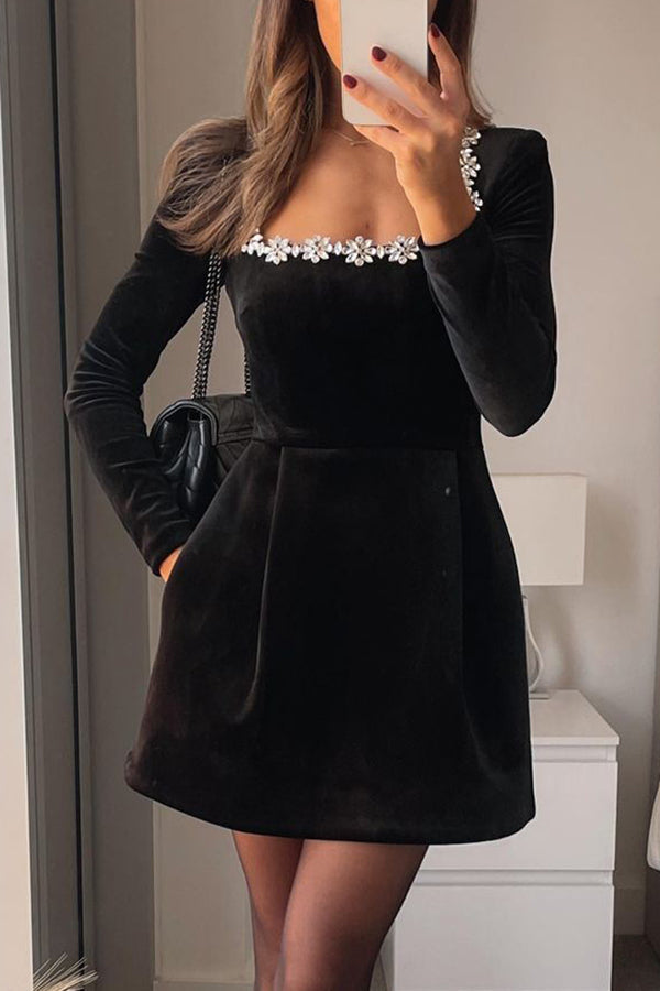 Barbara - Robe mini en velours
