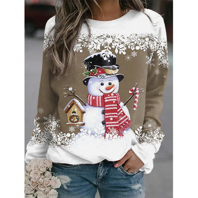 SnowyGlow™ - Pull d'Hiver Chaleureux avec Design de Bonhomme de Neige