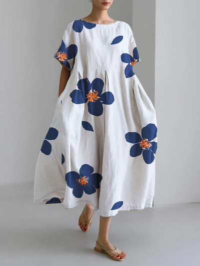 MP™ CATERINA | Robe d'Été Longue avec Fleurs Vives et Confort Doux pour Journées Ensoleillées