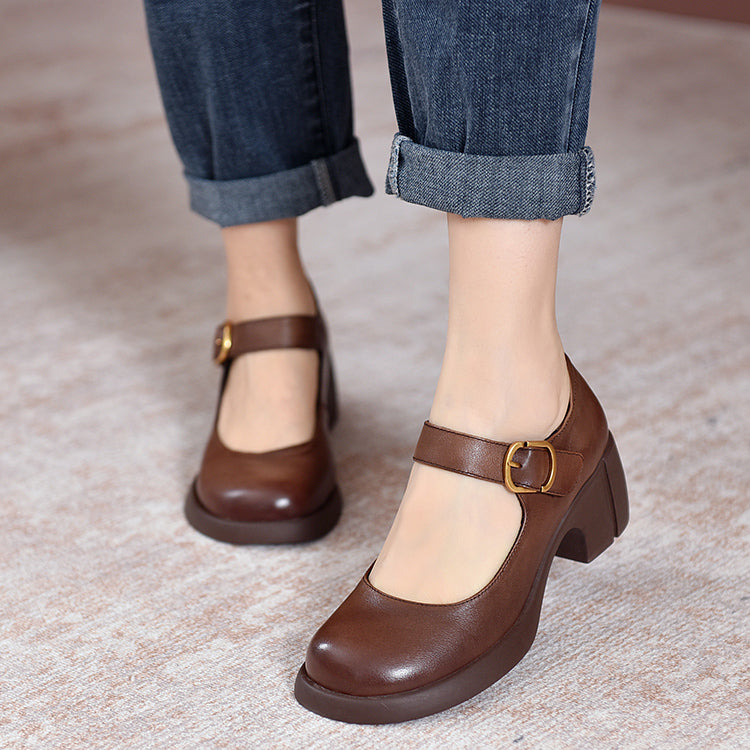 Agnes Cuir Mary Janes
