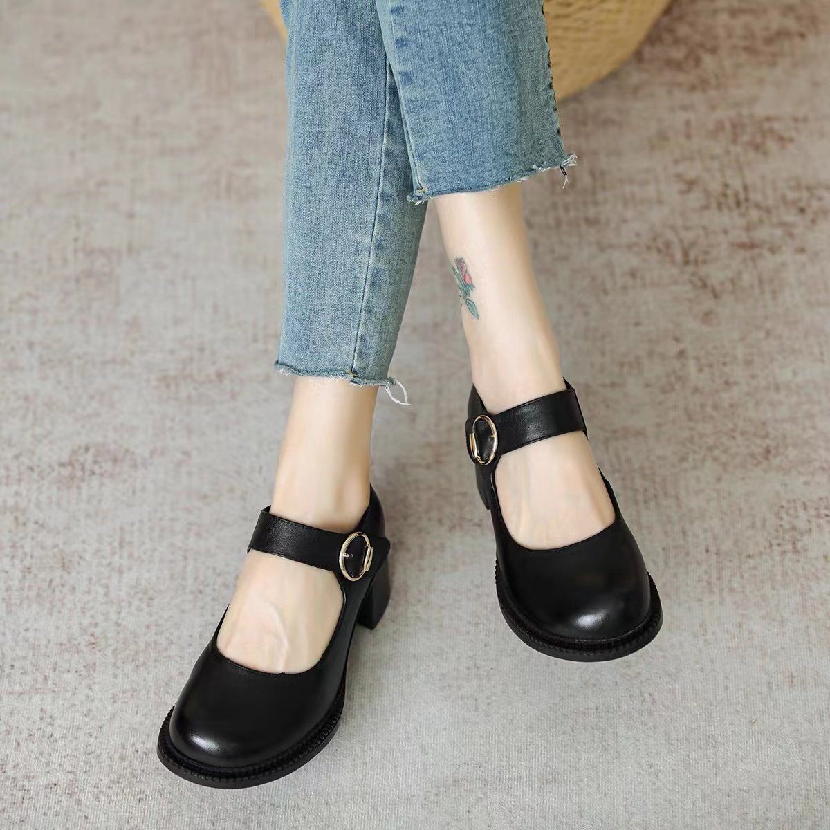 Agnes Cuir Mary Janes