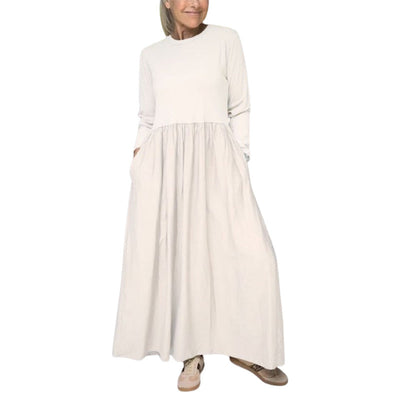 Béatrice | Robe Midi Tricotée à Manches Longues