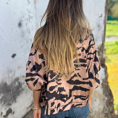 Zaira™ | Veste Printanière à Zip à Motif Zebra