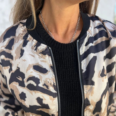 Zaira™ | Veste Printanière à Zip à Motif Zebra