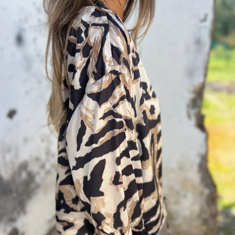 Zaira™ | Veste Printanière à Zip à Motif Zebra