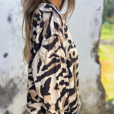 Zaira™ | Veste Printanière à Zip à Motif Zebra